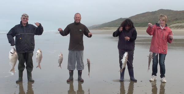 group with fishing catch