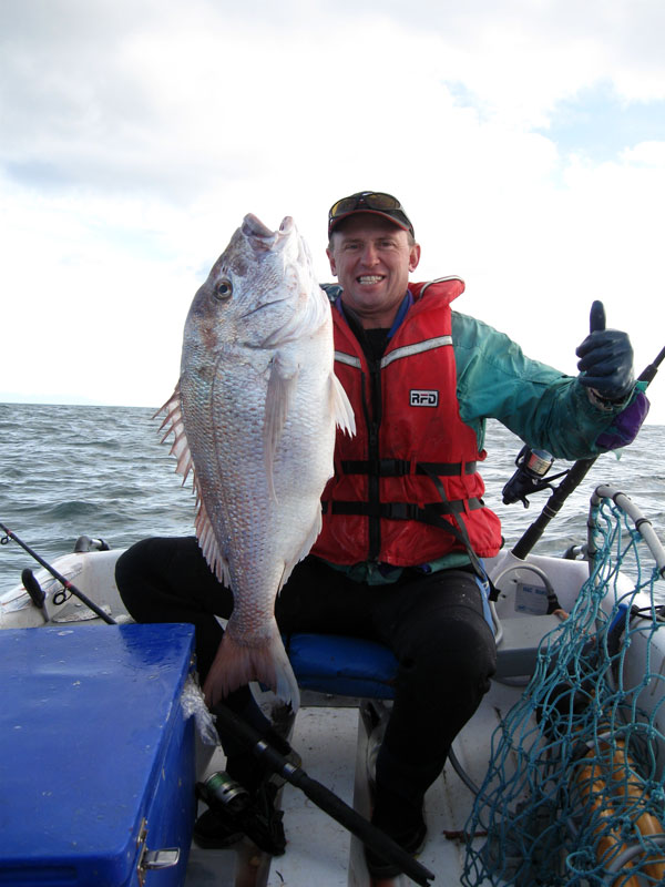 Huge snapper taken by Geoff Preston at Mokau