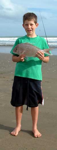 James Rutter with part of Dad's catch